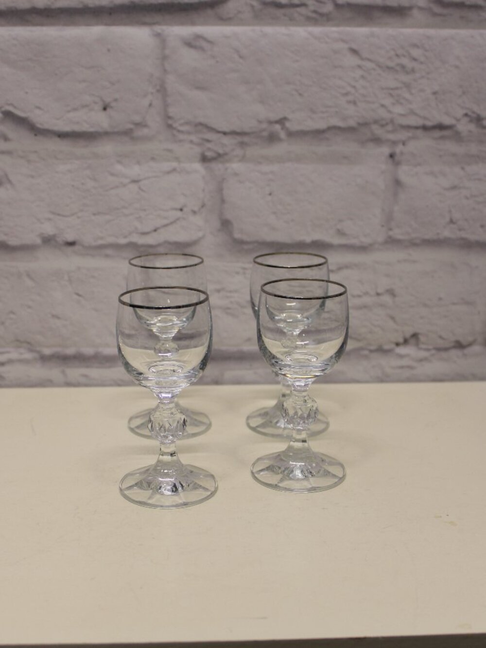 Vintage Lead Crystal Claudia Cordial Glasses Set of 4 FLAW